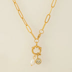 Schakelketting met parelhanger en geboortesteen november