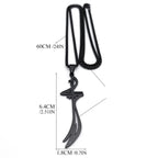 Zwarte ketting met Arabisch islamitisch moslim <span data-glossary-id="sword">Ali Zulfikar zwaard</span> hanger