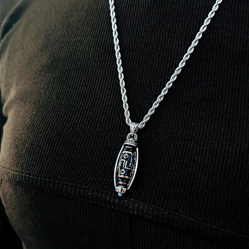 Collier Pendentif à Motifs Tournant Anti-Stress