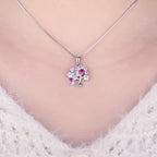 Collier Pendentif Arbre de Vie avec Pierres pour Femme