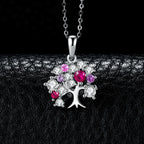Collier Pendentif Arbre de Vie avec Pierres pour Femme