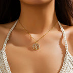 Collier Pendentif Arbre de Vie avec Crystal