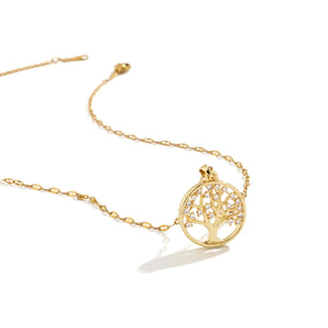 Collier Pendentif Arbre de Vie avec Crystal