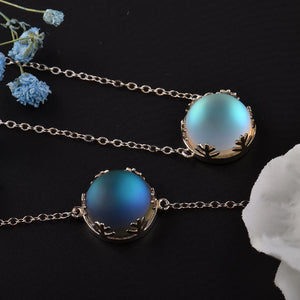 Collier Pendentif Aurore Boréale Bleue