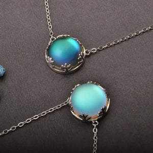 Collier Pendentif Aurore Boréale Bleue