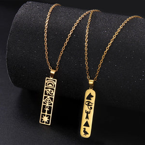 Collier Pendentif Cartouche Hiéroglyphes Egypte