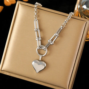 Collier Pendentif Coeur Ras de Cou argent