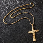 Collier & Pendentif Crucifix Homme Jésus Croix or