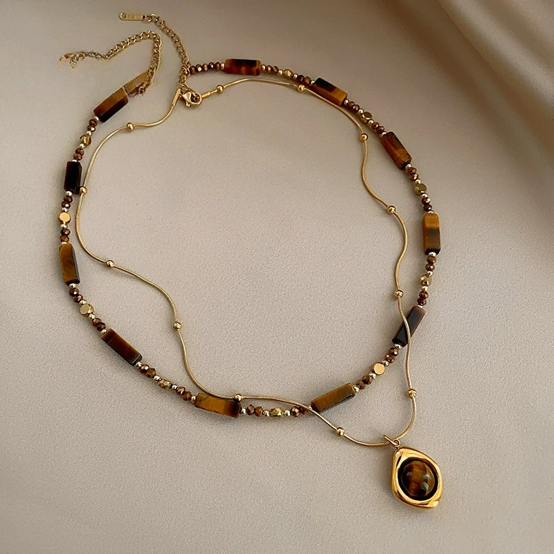 Collier Pendentif de Protection Oeil de Tigre A