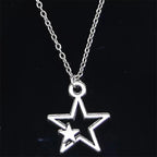 Collier Pendentif Double Etoile