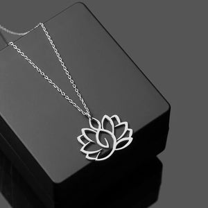 Collier Pendentif Femme Fleur de Lotus argent