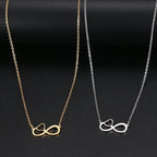 Collier Pendentif Femme Symbole Infini et Coeur or