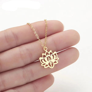 Collier Pendentif Fleur de Lotus Femme