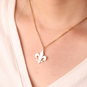 Collier & Pendentif Fleur de Lys argent