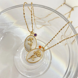 Collier Pendentif Fleur Signe du Zodiaque