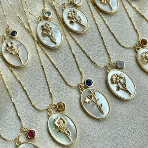 Collier Pendentif Fleur Signe du Zodiaque