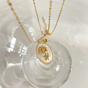 Collier Pendentif Fleur Signe du Zodiaque