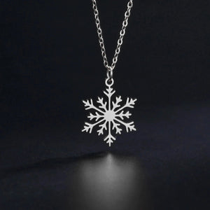 Collier Pendentif Flocon de Neige Hiver argent