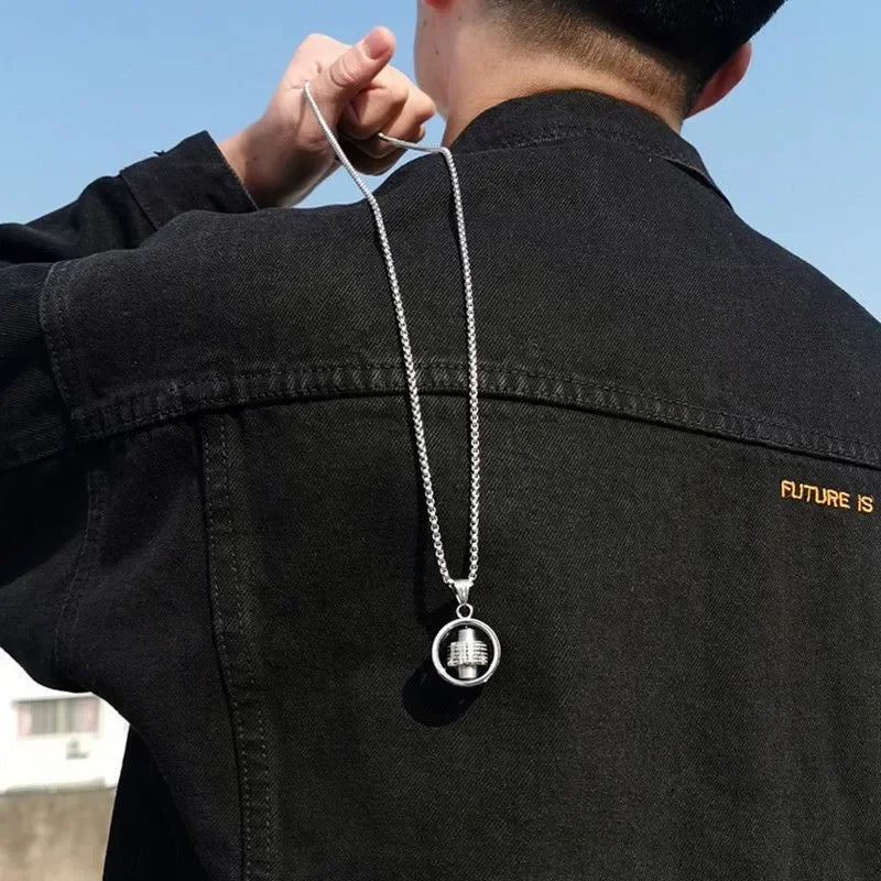 Collier Pendentif  Homme Tournant Anti-Stress