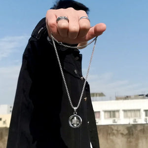 Collier Pendentif  Homme Tournant Anti-Stress