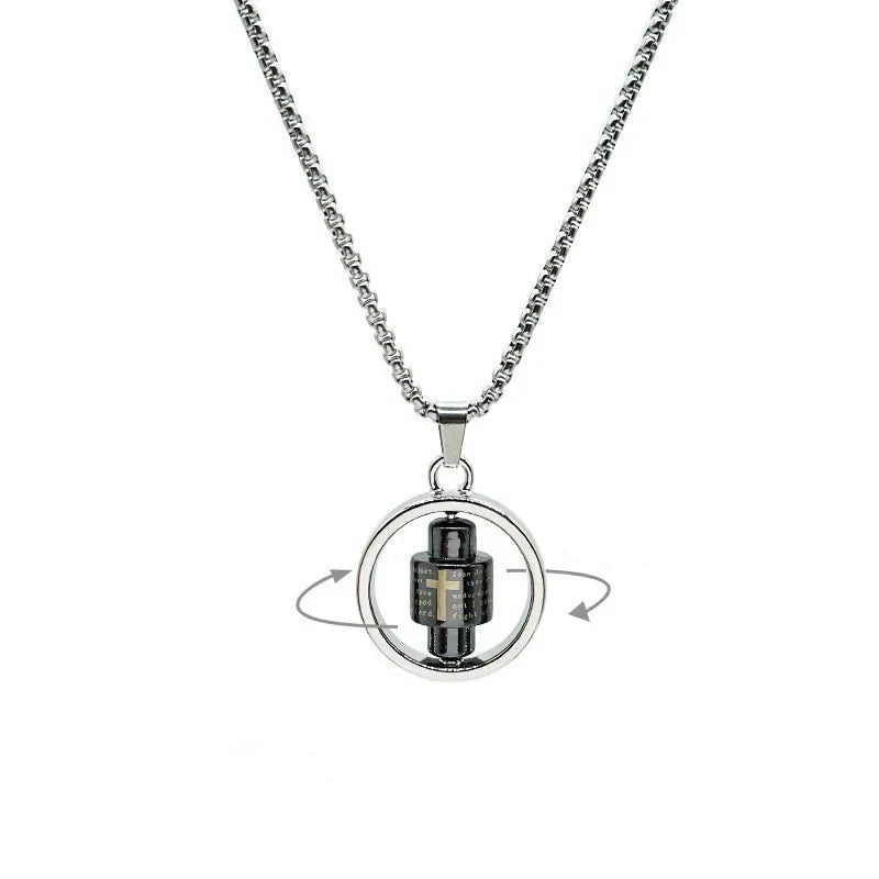 Collier Pendentif  Homme Tournant Anti-Stress
