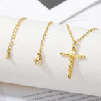 Ketting met Kruis Hanger Jezus Christus Goud en Zilver