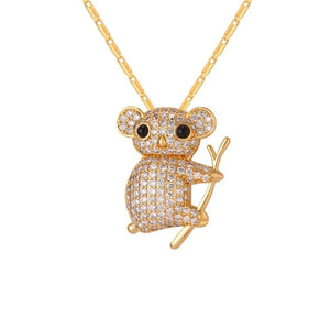 Collier Koala Pierres Or