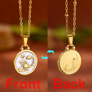 Collier Pendentif Or et Blanc Signe du Zodiaque 12 Constellations scorpion