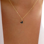 Collier Pendentif Petit Coeur Ras-de-Cou noir