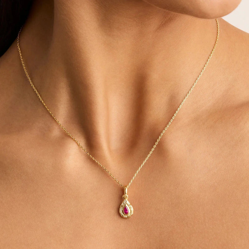 Collier Pendentif Pierre de Naissance Colorée