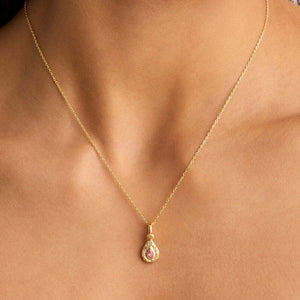 Collier Pendentif Pierre de Naissance Colorée