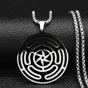 Collier Pendentif Roue d'Hécate Strophalos ARGENT