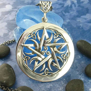 Collier Pendentif Sorcellerie Wiccan Pentacle Femme