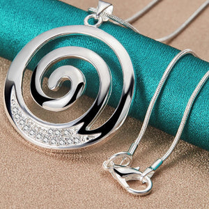 Collier & Pendentif Spirale Femme Argenté