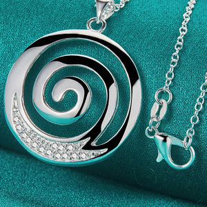 Collier & Pendentif Spirale Femme Argenté