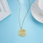 Collier & Pendentif Spirale Géométrique or