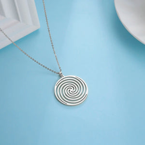 Collier & Pendentif Spirale Géométrique argent