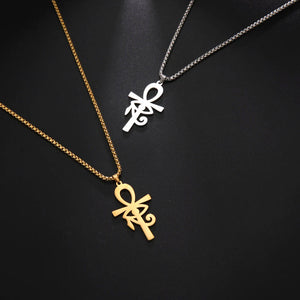 Collier Pendentif Style Egyptien Croix D'Ankh