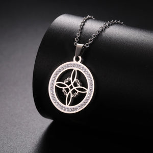 Collier Pendentif Wiccan Noeud de Sorcière Amulette de Protection argent