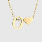 Halsketting voor dames met hartvormige hanger en initiaal - letter 