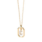 Damesketting met zeshoekige initialenhanger c