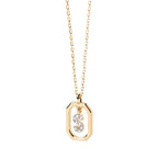 Damesketting met zeshoekige initialenhanger s