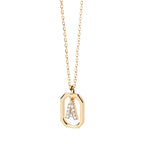 Damesketting met zeshoekige initialenhanger a