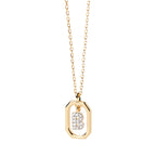 Damesketting met zeshoekige initialenhanger b