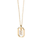 Damesketting met zeshoekige initialenhanger e