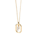 Damesketting met zeshoekige initialenhanger f
