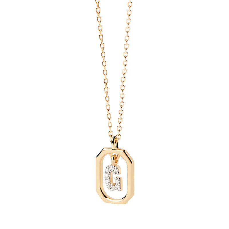 Damesketting met zeshoekige initialenhanger g
