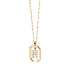 Damesketting met zeshoekige initialenhanger h