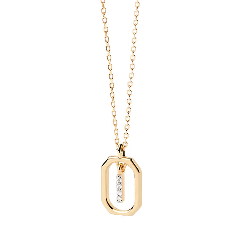 Damesketting met zeshoekige initialenhanger i