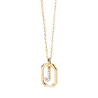 Damesketting met zeshoekige initialenhanger j